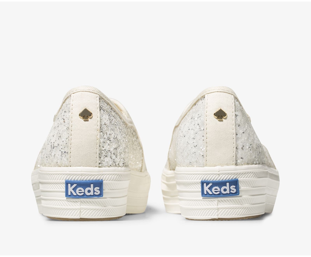 Slip Ons Keds Femme Blanche - Kate Spade New York Triple Decker Glitter - 905-CXTAME